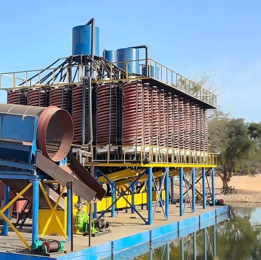 WSHT Spiral Chute Gravity Separator Rock Gold Tin Ore Tailings Fine Mineral Processing Spiral Chute