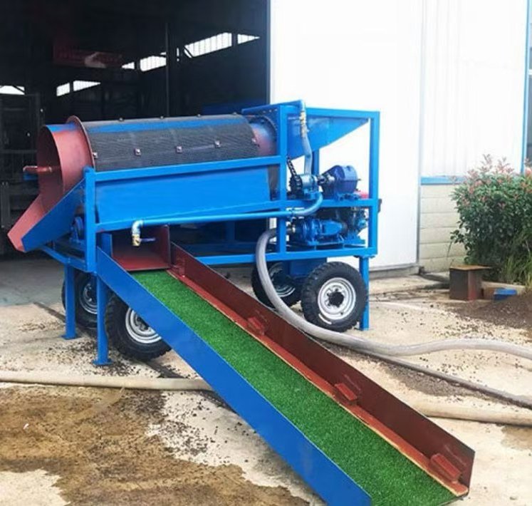 Trommel Screen combined with sluice box